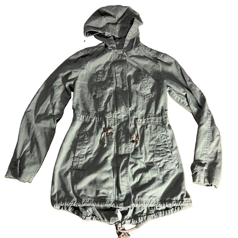 American Rag Olive Green Hooded Utility Anorak Jacket Womens‎ Size S